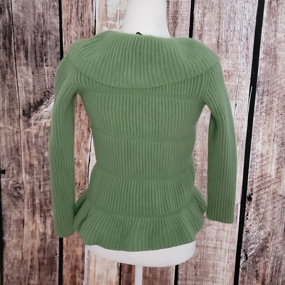 Lafayette 148 New York Size Small Ruffle Ribbed Cardigan - Picture 5 of 7